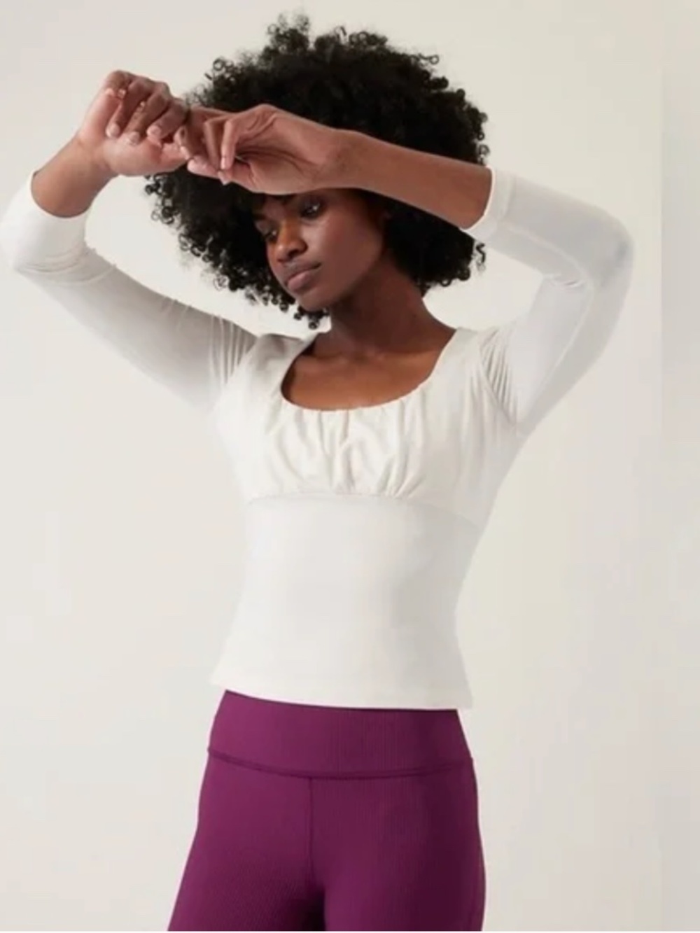 NWT Athleta Shanti Scoop Top - White Sz M